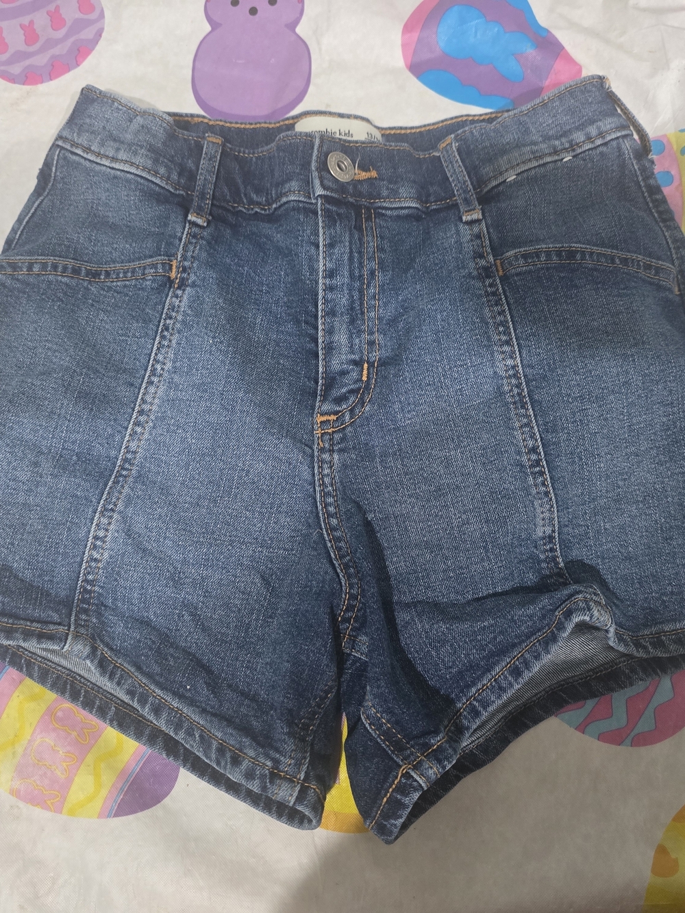 abercrombie kids Dark Blue Denim High-Rise Shorts